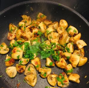 Stegte champignon med hvidløg