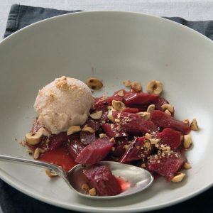 Sous vide rabarber med rabarberis