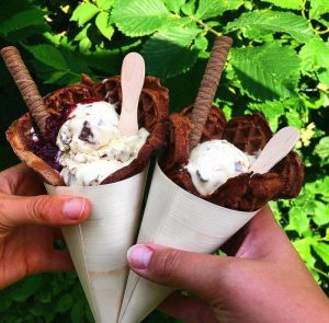 Dessert vafler med kakao