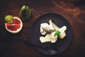 Pocheret pære (sous vide)