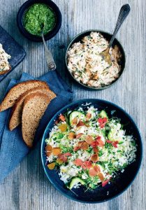 Lakserilette og blomkålsråkost