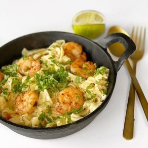 Pasta med tigerrejer