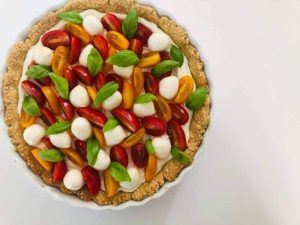 Tomattærte med mozzarella