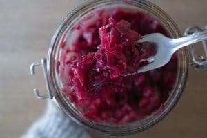 Julet sauerkraut med rødkål