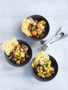 Sommer ratatouille med kataifi-reder