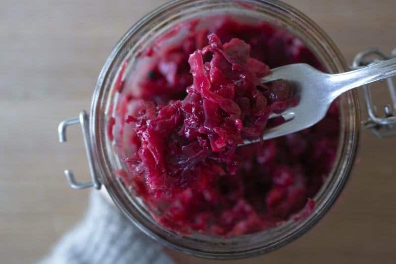 Julet sauerkraut med rødkål