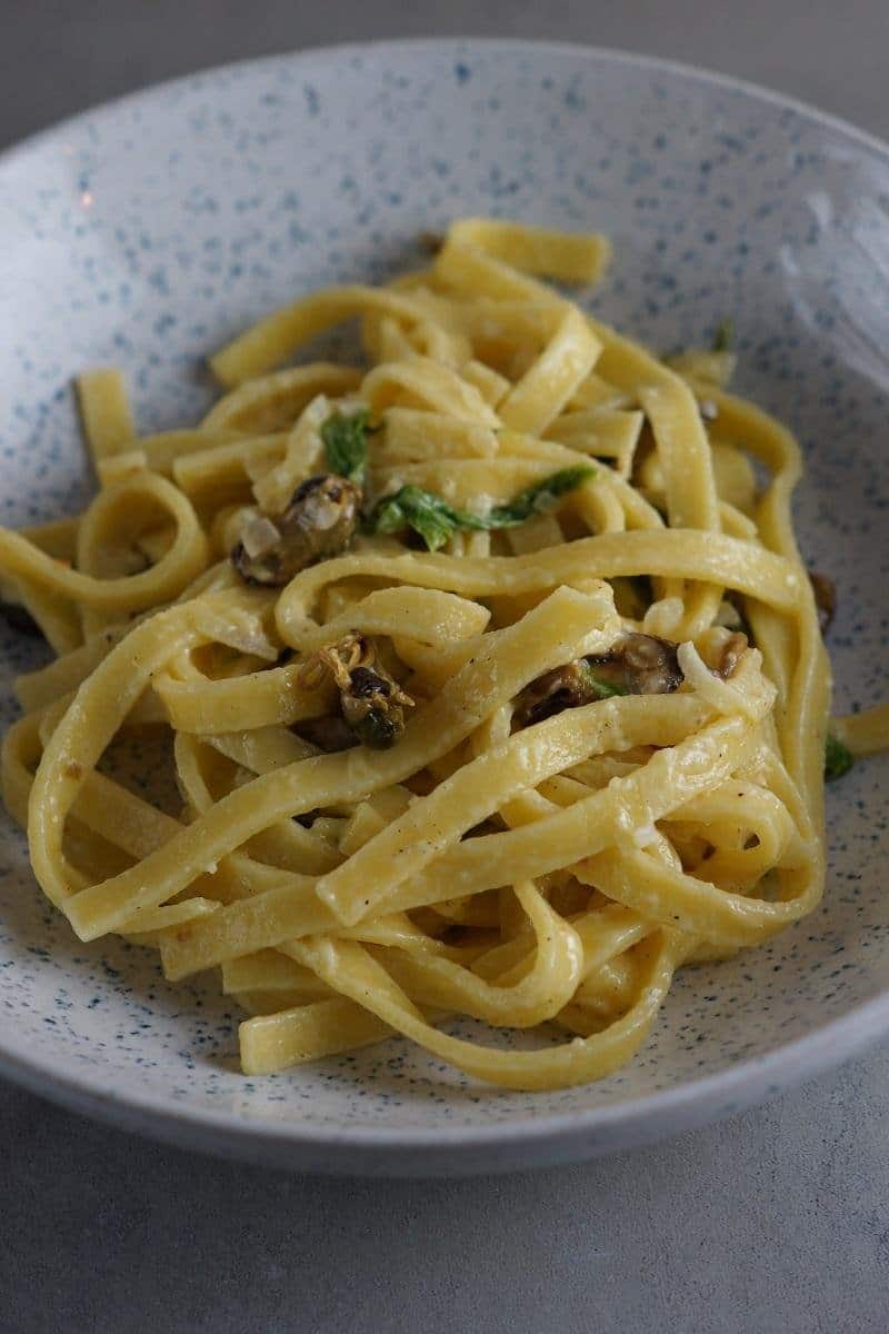 Pasta med røgede blåmuslinger