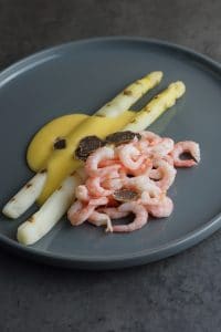 Grillede hvide asparges