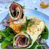 Æggewraps med laks, spinat og flødeostcreme