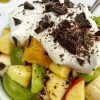 Frugtsalat med vaniljecreme
