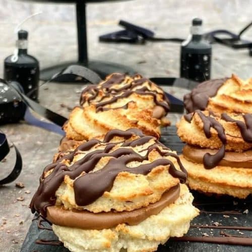 Kransekage-hapsere med nougat og chokolade
