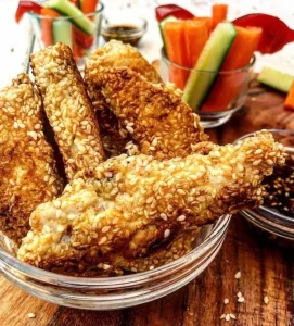 Kyllingenuggets med sesamdip