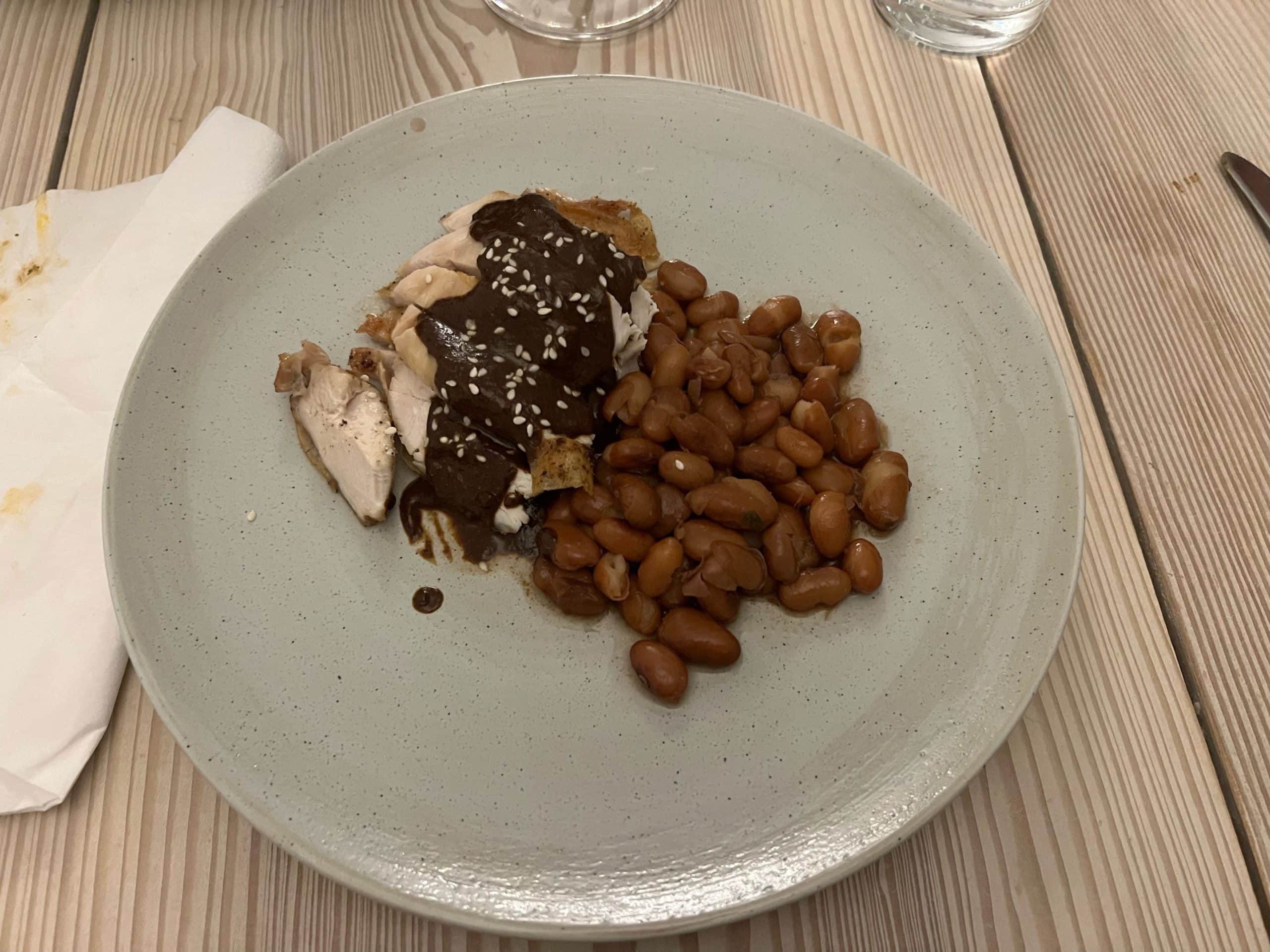 Mole Poblano (kylling i krydret chokoladesauce)